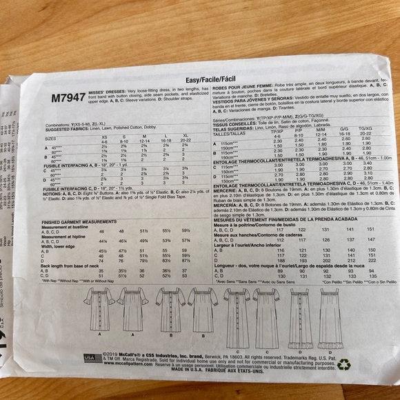 McCalls M7947-uncut dress pattern- large /exlarge real chic dress. - Picture 5 of 8